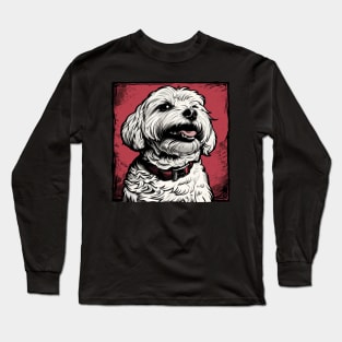 Retro Art Maltipoo Dog Lover Long Sleeve T-Shirt